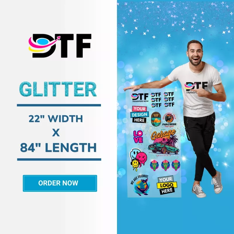 Glitter DTF Gang Sheet |84 x 22| Custom DTF Transfers Wholesale