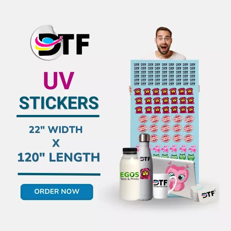 120" x 22" Custom UV DTF Sticker Gang sheet Wholesale
