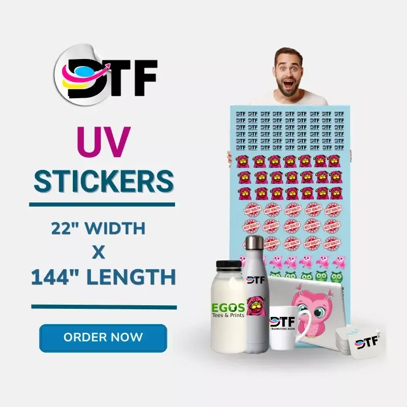 144" x 22" Custom UV DTF Sticker Gang sheet Wholesale